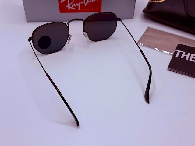 Rayban zonnebril hexagonal black green polarized - afbeelding 5 van  7
