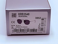 Rayban zonnebril hexagonal black green polarized - afbeelding 7 van  7