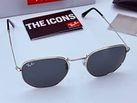 Rayban zonnebril hexagonal silver grey