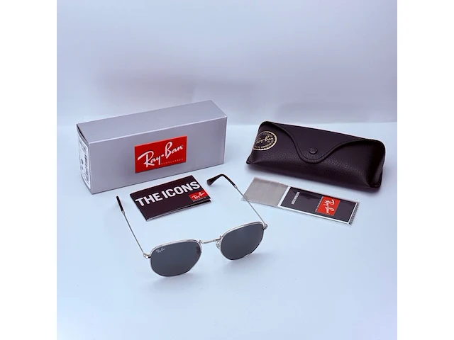 Rayban zonnebril hexagonal silver grey - afbeelding 2 van  8