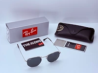 Rayban zonnebril hexagonal silver grey - afbeelding 2 van  8
