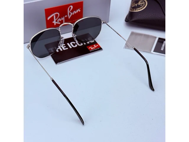 Rayban zonnebril hexagonal silver grey - afbeelding 6 van  8