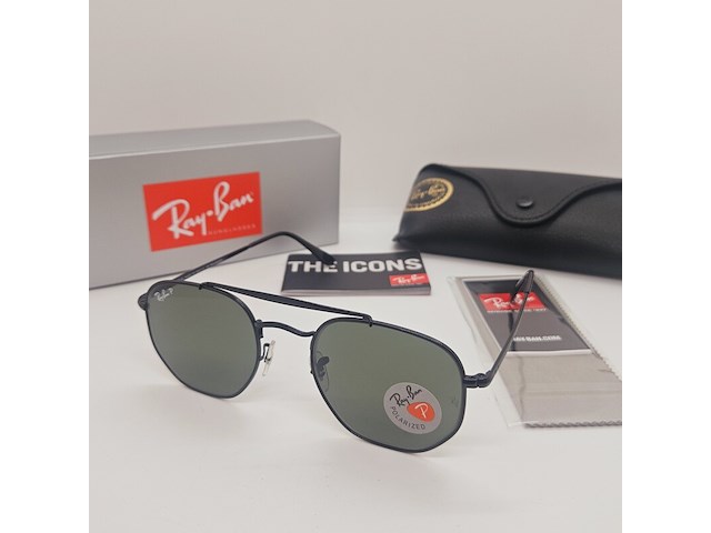 Rayban zonnebril marshal black green polarized - afbeelding 1 van  9