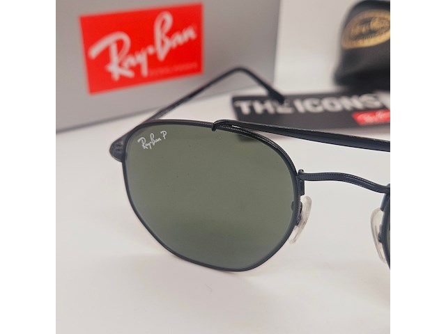 Rayban zonnebril marshal black green polarized - afbeelding 2 van  8