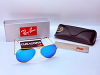 Rayban zonnebril matte gold blue polarized - afbeelding 1 van  5