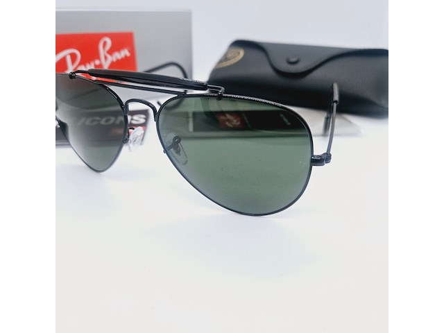 Rayban zonnebril outdoorsman black g-15 green - afbeelding 4 van  7