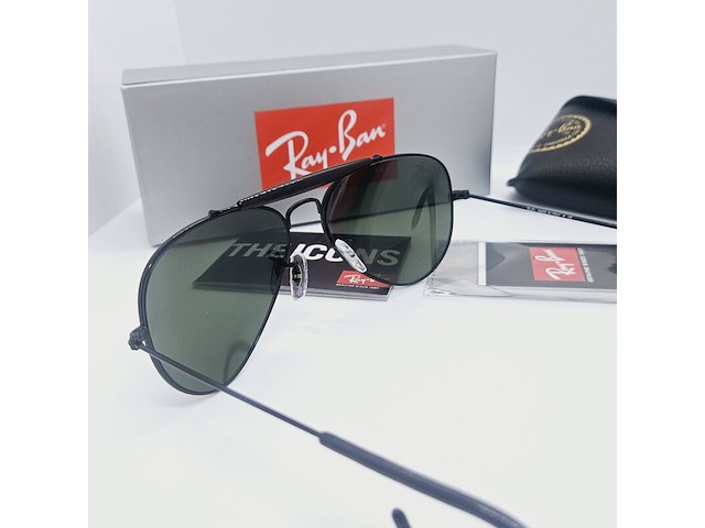 Rayban zonnebril outdoorsman black g-15 green - afbeelding 6 van  7