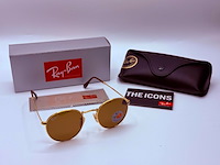 Rayban zonnebril round metal arista brown polarized
