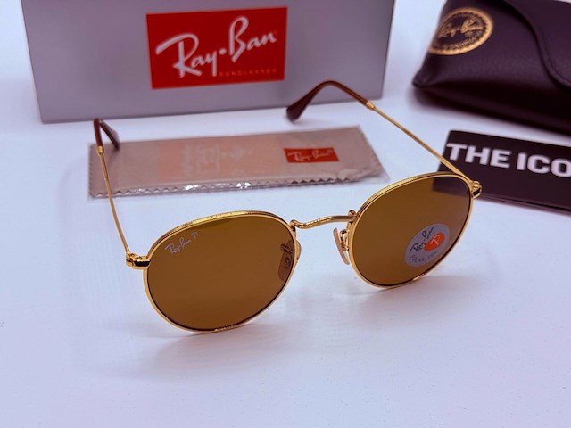 Rayban zonnebril round metal arista brown polarized - afbeelding 2 van  7