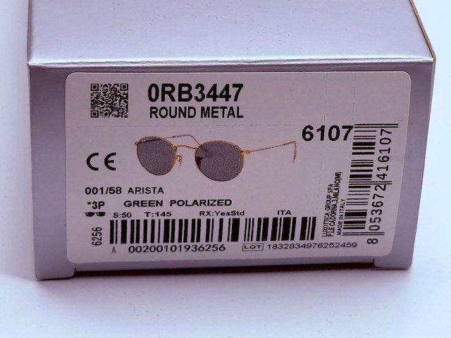 Rayban zonnebril round metal arista green polarized - afbeelding 7 van  7