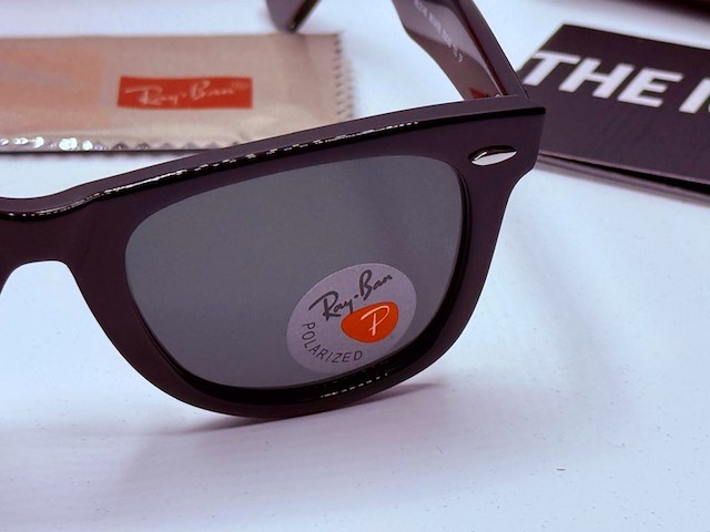 Rayban zonnebril wayfarer black grey polarized - afbeelding 2 van  7