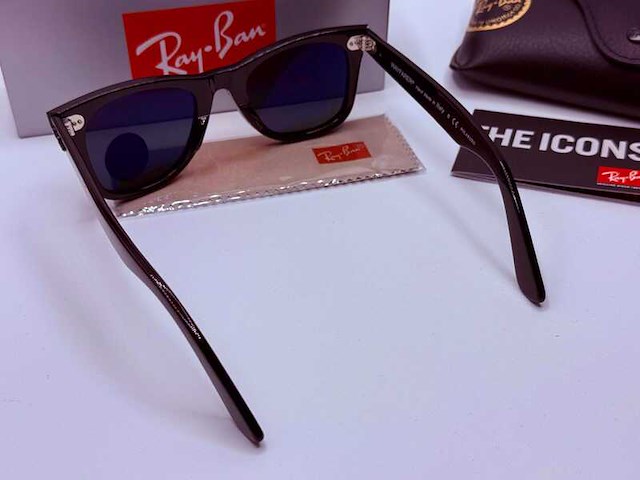 Rayban zonnebril wayfarer black grey polarized - afbeelding 5 van  7
