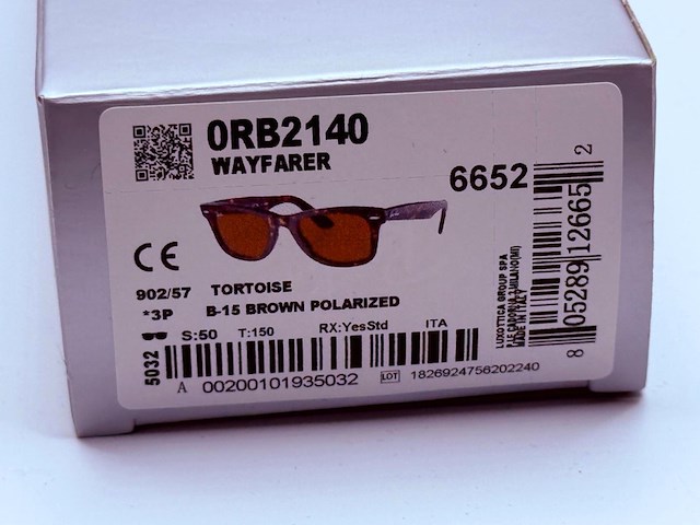 Rayban zonnebril wayfarer tortoise brown polarized - afbeelding 6 van  6