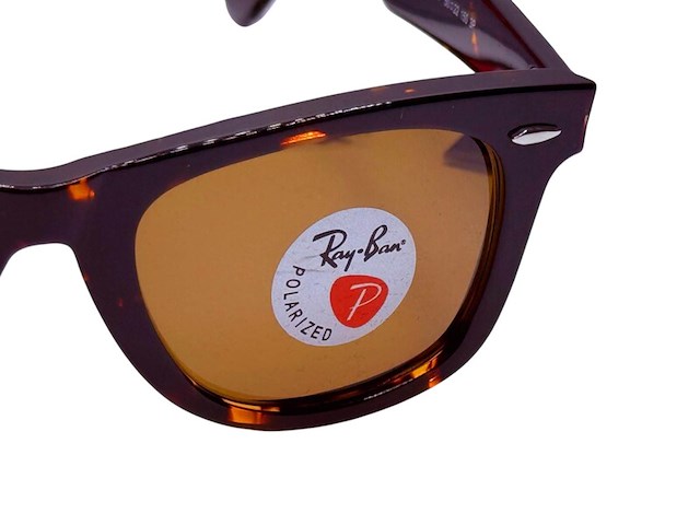 Rayban zonnebril wayfarer tortoise brown polarized - afbeelding 2 van  6