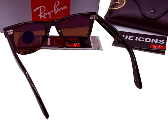 Rayban zonnebril wayfarer tortoise brown polarized - afbeelding 4 van  6
