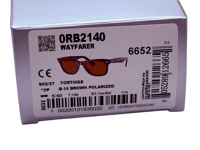 Rayban zonnebril wayfarer tortoise brown polarized - afbeelding 6 van  6