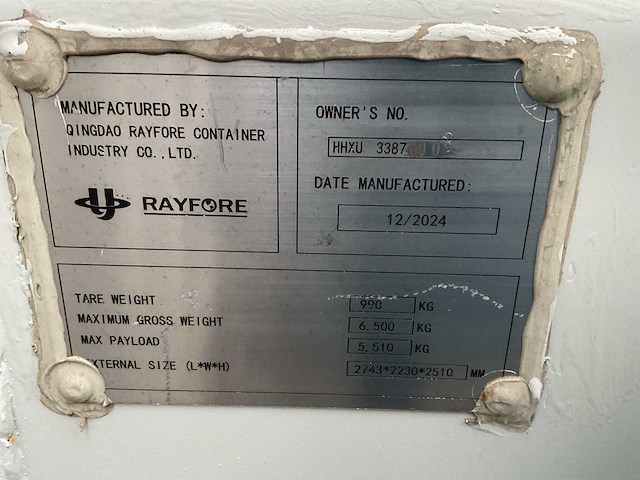 Rayfore - hhxu338723(6) - opslagcontainer 10ft - afbeelding 8 van  12