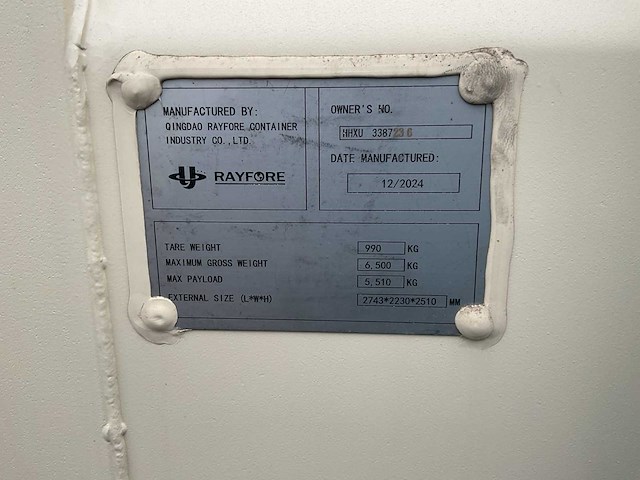 Rayfore - hhxu338731(8) - opslagcontainer 10ft - afbeelding 8 van  13