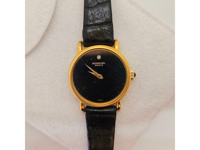 Raymond weil 18kt goud electroplated mechanisch dameshorloge - afbeelding 1 van  6