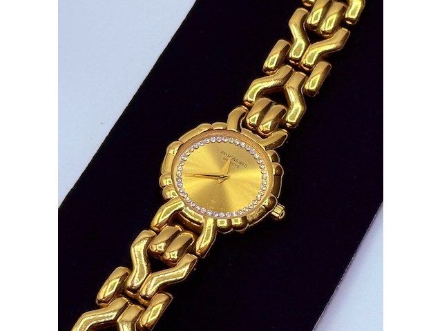 Raymond weil 3747 18kt goud ep dameshorloge met steentjes - afbeelding 4 van  8