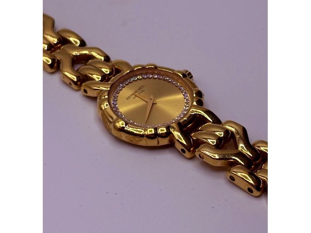Raymond weil 3747 18kt goud ep dameshorloge met steentjes - afbeelding 5 van  8
