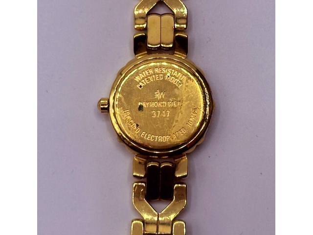 Raymond weil 3747 18kt goud ep dameshorloge met steentjes - afbeelding 6 van  8