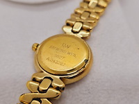 Raymond weil 9827 goldplated dameshorloge met steentjes - afbeelding 2 van  5