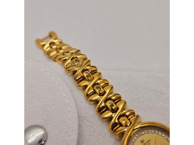 Raymond weil 9827 goldplated dameshorloge met steentjes - afbeelding 3 van  5