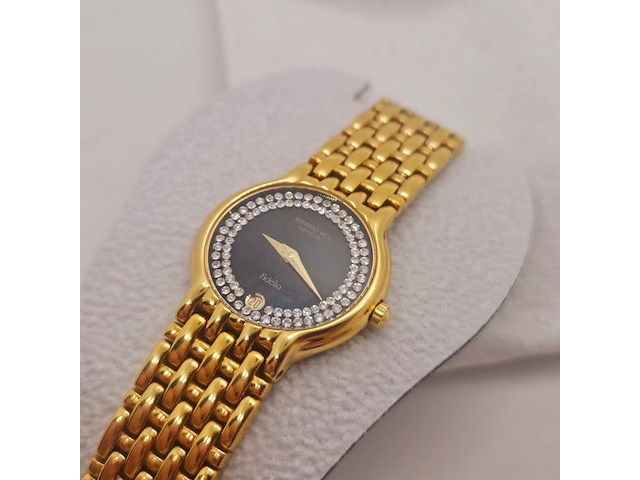 Raymond weil fidélio 18kt ep horloge met steentjes - afbeelding 3 van  6