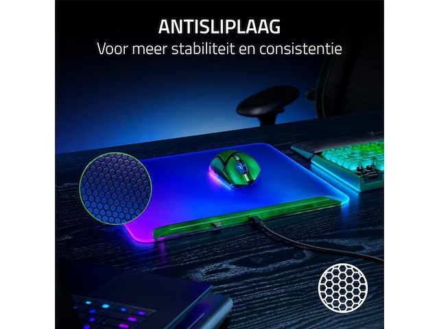 Razer firefly v2 pro gaming muismat phantom green - afbeelding 2 van  4