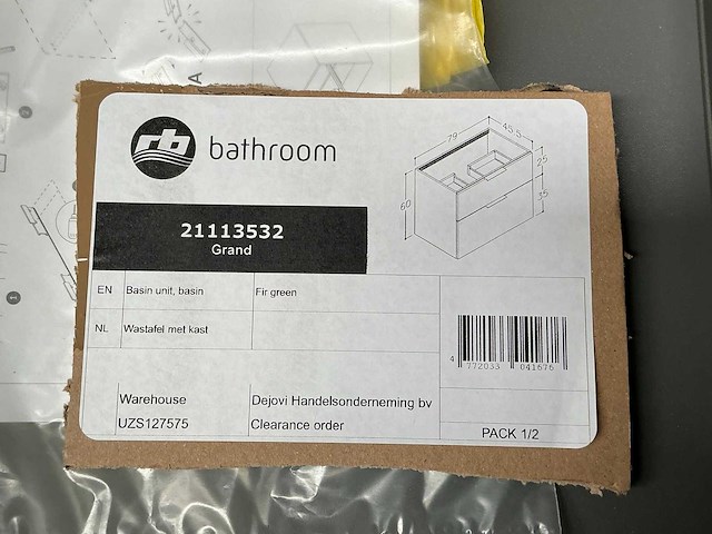 Rb bathroom grand badmeubel 80cm fir green - afbeelding 5 van  6