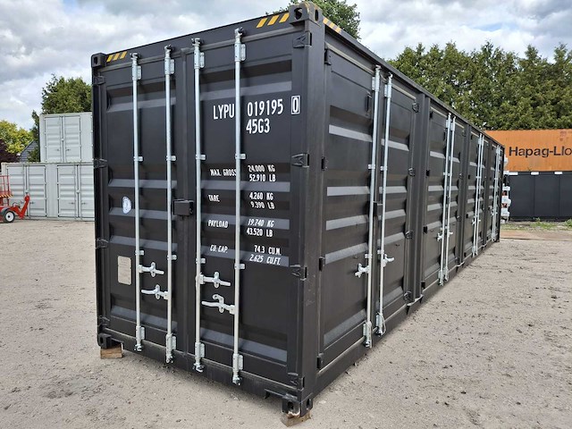 Rcc 40 ft high cube zwart zeecontainer met 4 zijdeuren - afbeelding 12 van  24
