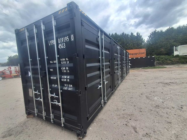 Rcc 40 ft high cube zwart zeecontainer met 4 zijdeuren - afbeelding 18 van  24