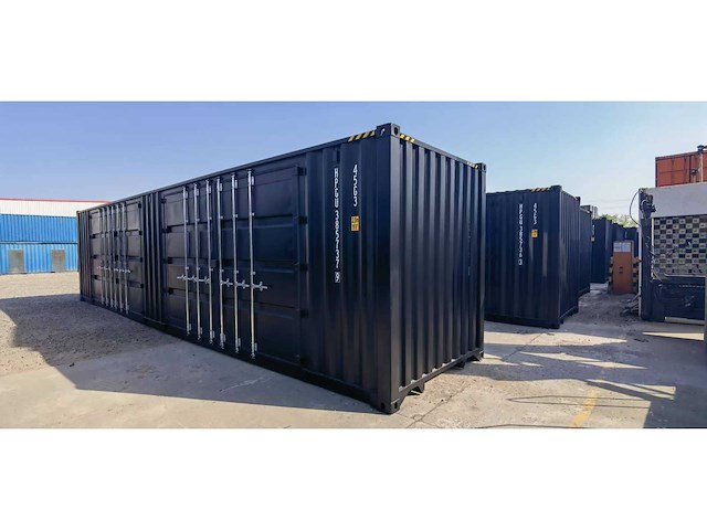 Rcc 40ft high cube zwart - zeecontainer met 2 zijdeuren - afbeelding 8 van  16