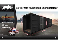 Rcc 40ft high cube zwart - zeecontainer met 2 zijdeuren - afbeelding 11 van  16