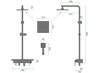 Rea bravo regendouche zwart 105cm - afbeelding 3 van  4