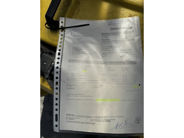 Reach pallettruck, jungheinrich, ejc125, geel, elektrisch - afbeelding 8 van  9