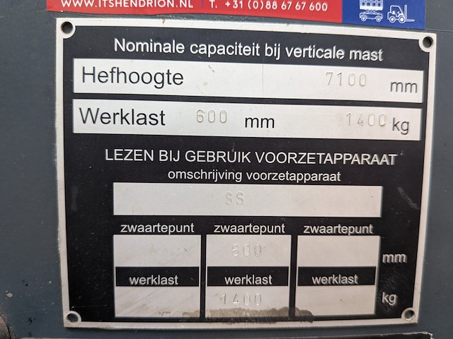 Reachtruck jungheinrich, etv14 g-710dz, bouwjaar 1997 - afbeelding 13 van  21