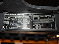 Reachtruck linde r14s. bouwjaar 2009. hefhoogte 669,5 cm. heflast 1400 kg. doorrijhoogte 293 cm. afgelezen ... - afbeelding 4 van  7