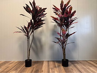 Real touch dracaena green red kunstplant (2x) - afbeelding 3 van  4