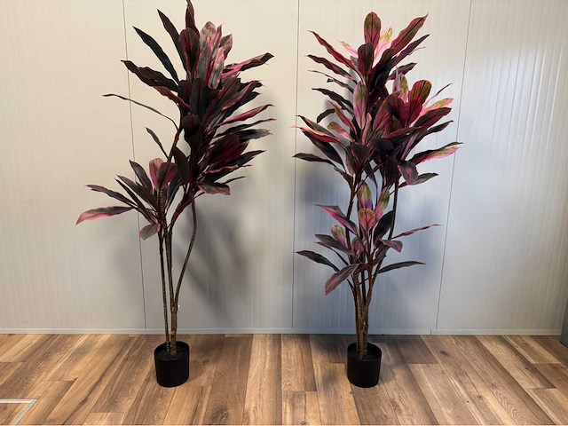 Real touch dracaena green red kunstplant (2x) - afbeelding 1 van  4