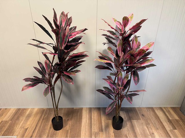 Real touch dracaena green red kunstplant (2x) - afbeelding 2 van  4