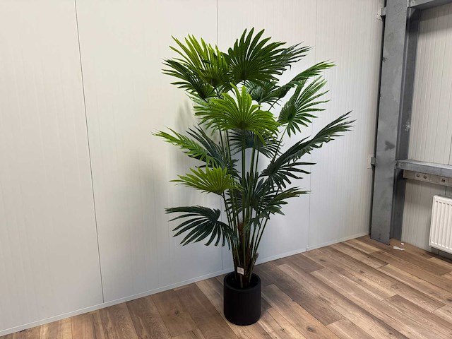 Real touch fan palm kunstplant (2x) (180cm hoog) - afbeelding 10 van  15