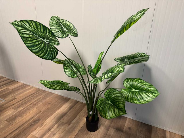 Real touch philodendron white green kunstplant (2x) (165cm hoog) - afbeelding 7 van  12