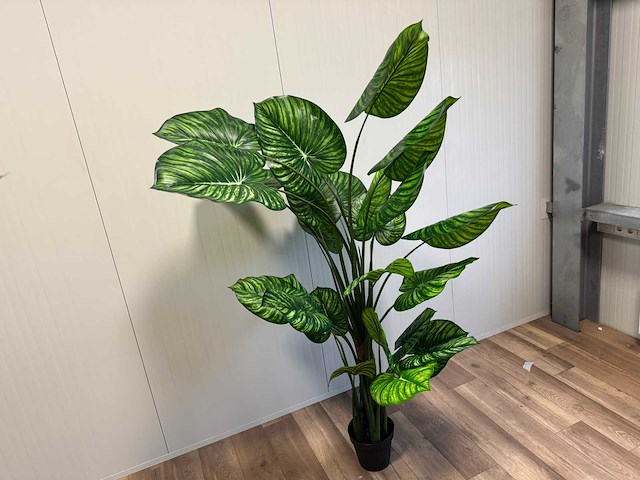 Real touch philodendron white green kunstplant (2x) (210cm hoog) - afbeelding 8 van  13