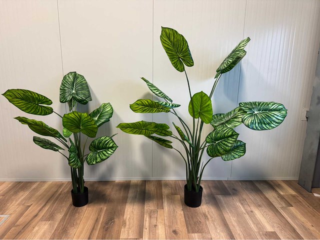 Real touch philodendron white green kunstplant (2x) - afbeelding 3 van  3