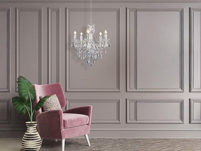 Reality luester kroonluchter chroom excl. 5x e14 - afbeelding 4 van  4