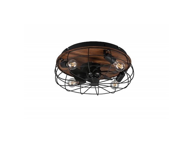 Reality trondheim plafondventilator 4x e27 10w zwart / hout - afbeelding 3 van  4