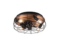 Reality trondheim plafondventilator 4x e27 10w zwart / hout - afbeelding 2 van  4