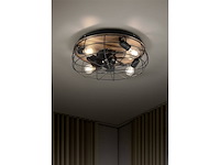 Reality trondheim plafondventilator 4x e27 10w zwart / hout - afbeelding 3 van  4